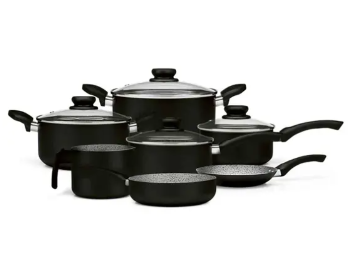 Set de Tigăi și Oale Panelux Maximum Stone Antiaderent, 7 Piese – Negru Set de Tigăi și Oale Panelux Maximum Stone Antiaderent, 7 Piese – Negru